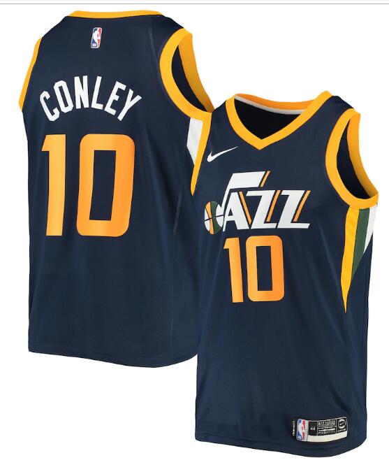 Men's Utah Jazz #10 Mike Conley Navy NBA Icon Edition Swingman Stitched Jersey